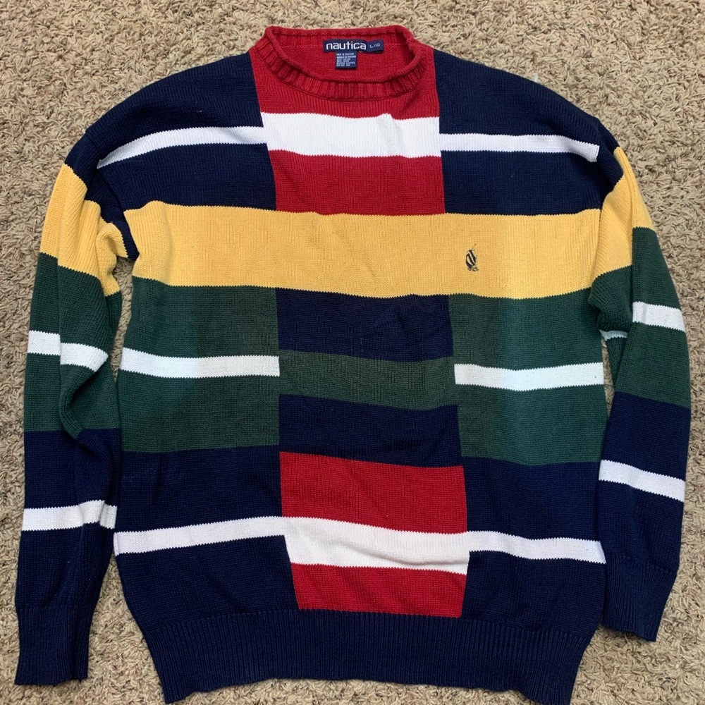 Vintage color block knit Nautica Sweater